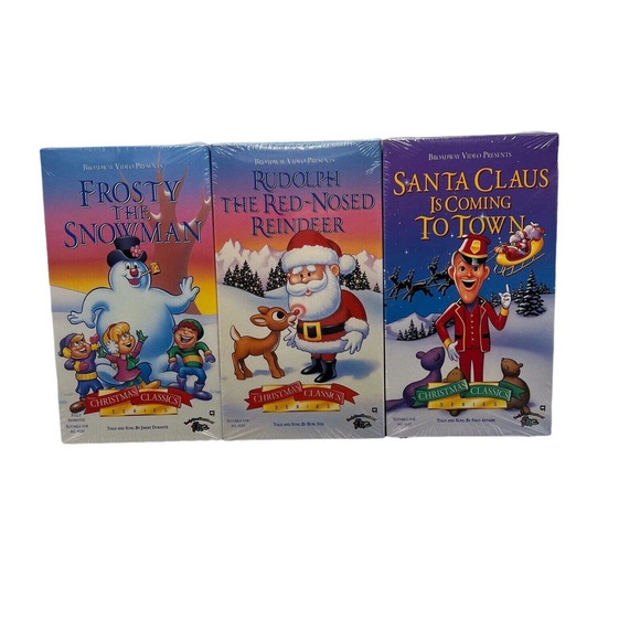1993 Christmas Classics Lot Of 3 VHS Movies (Santa Clause ,Rudolph & Frosty) NEW - Picture 1 of 6